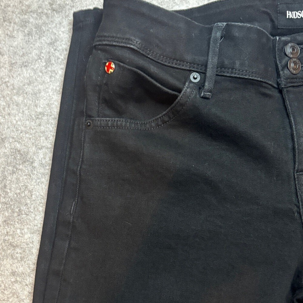 👖🖤 Hudson Black Straight Leg Jeans Size 32 👖🖤 - Picture 4 of 12